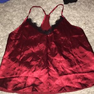 Red silk sleeping top